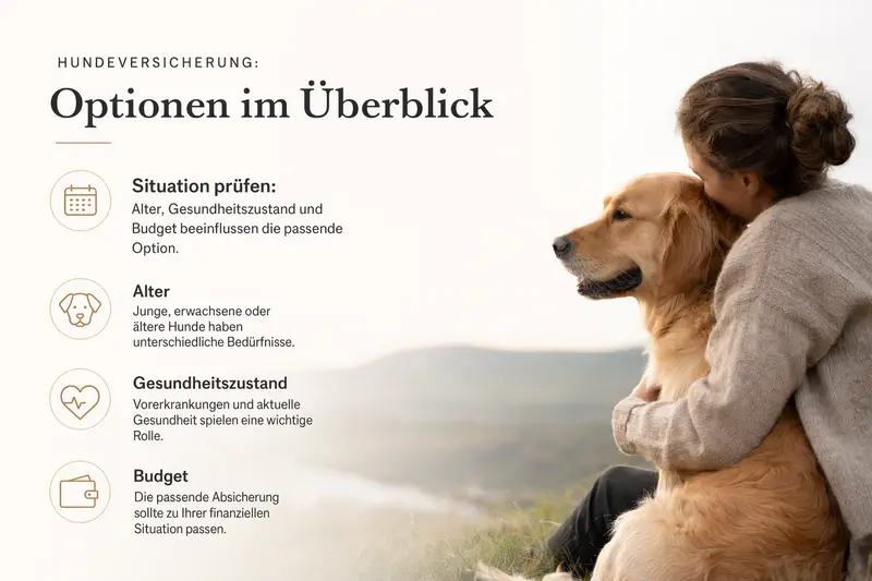 Hund liegt entspannt, Symbolbild für Absicherung und Vorsorge