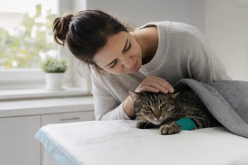Katze beim Tierarzt – Symbolbild für OP-Kostenschutz