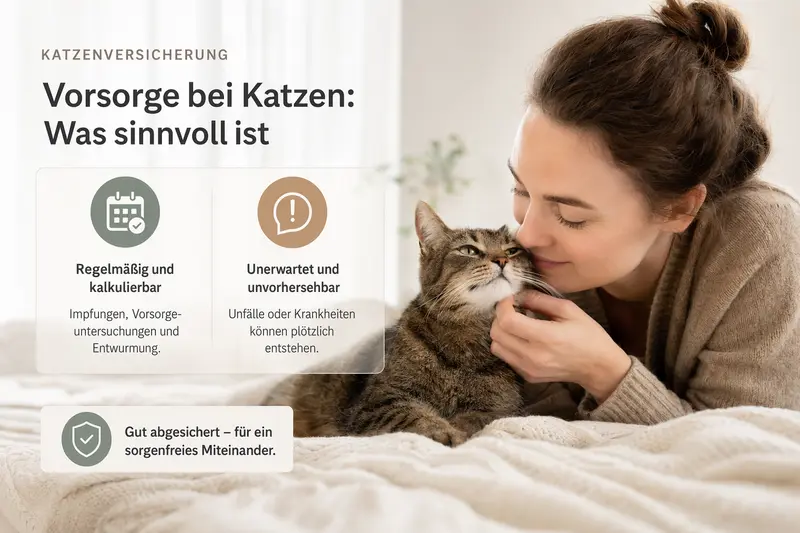Katze beim Tierarzt-Check als Symbol für Vorsorge und Absicherung