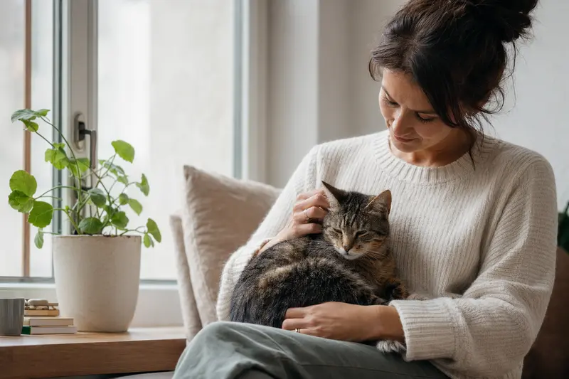 Katze liegt entspannt zu Hause – Symbolbild für finanzielle Absicherung bei Tierarztkosten