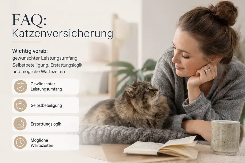 Hauskatze in ruhiger Umgebung als Symbol für Absicherung und Vorsorge