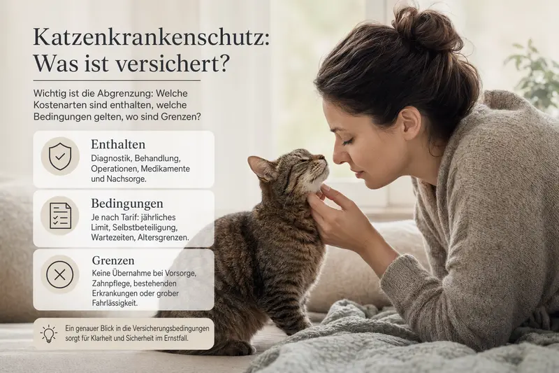 Katze beim Tierarzt – Symbolbild für Krankenschutz und Behandlungskosten