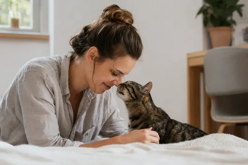 Symbolische Darstellung von Tierarztleistungen und Versicherungsschutz für Katzen
