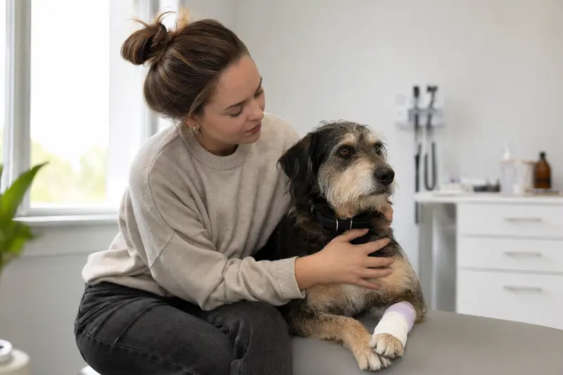Hund beim Tierarzt – Fokus auf OP-Kosten und Absicherung