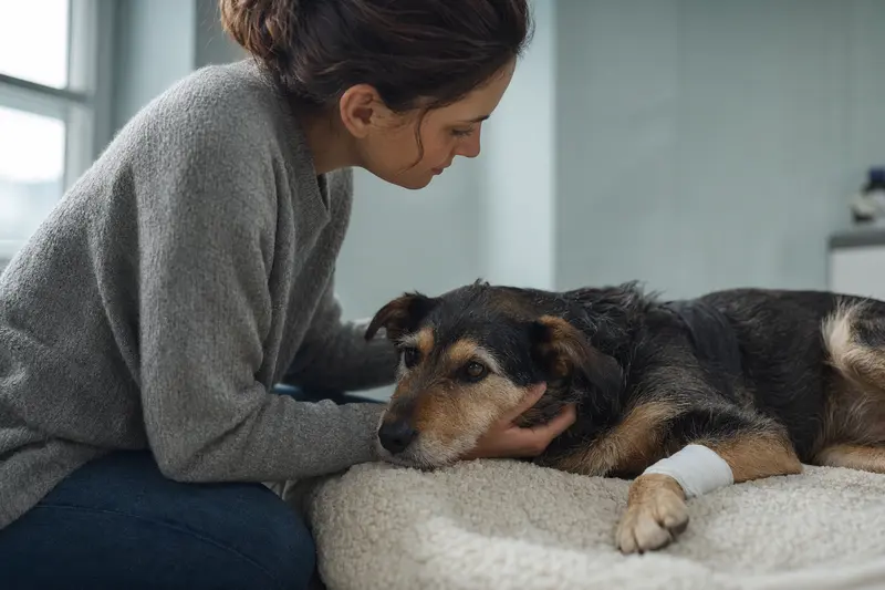Hund beim Tierarzt – Symbolbild für OP-Kostenabsicherung