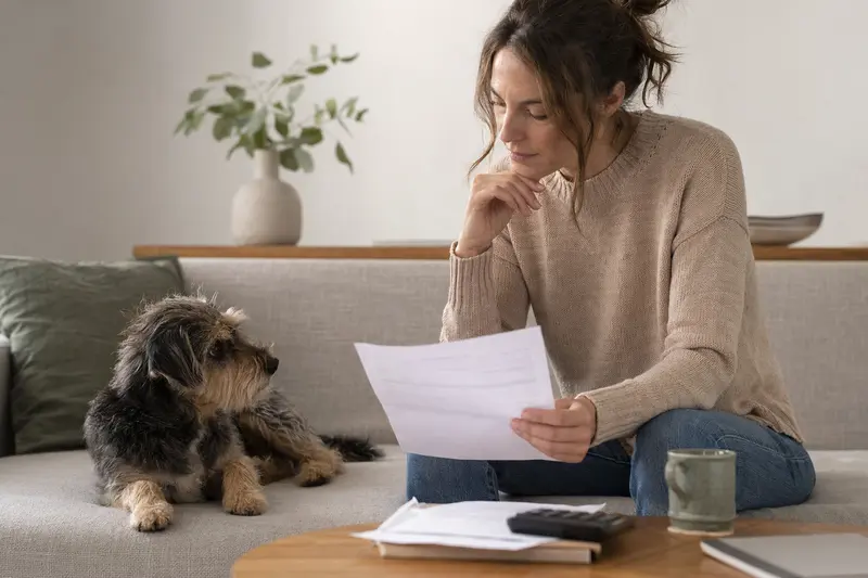 Hund mit Halterin im Alltag, Symbolbild für verantwortungsvolle Absicherung
