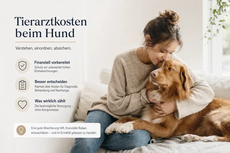 Hund in tierärztlicher Untersuchungssituation in einer Praxis