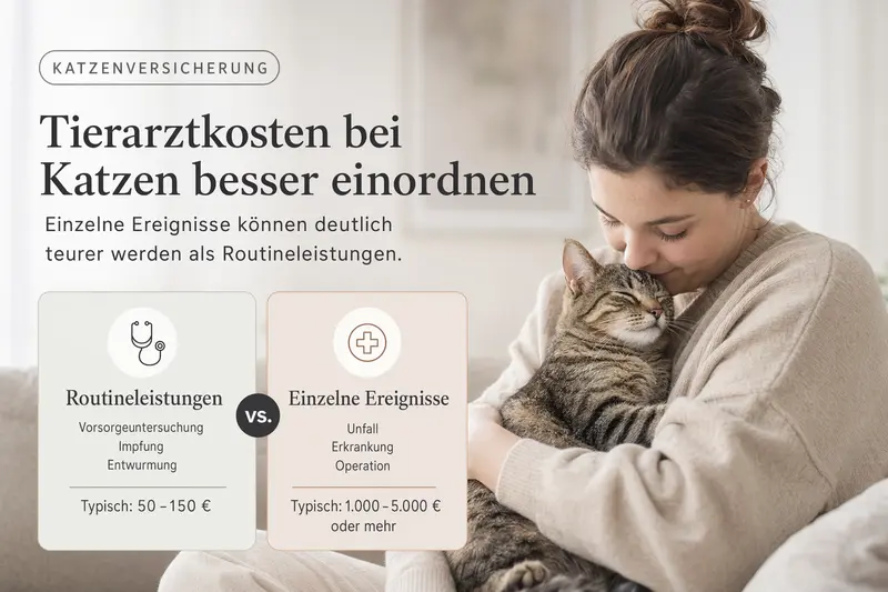 Katze in tierärztlicher Untersuchungssituation zur Einordnung von Tierarztkosten