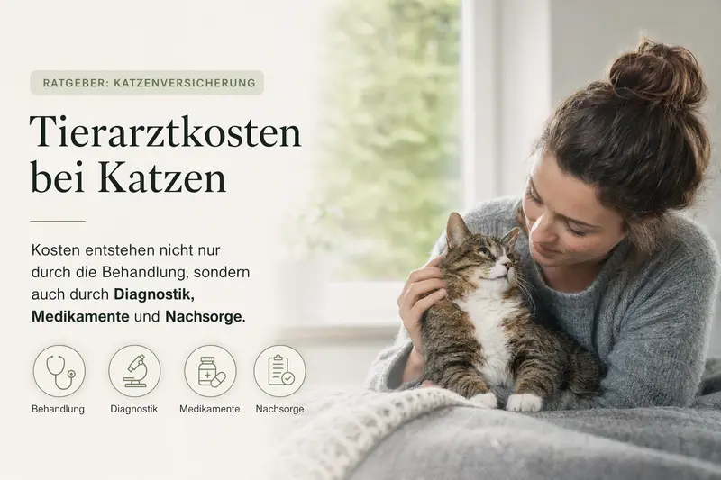 Katze in ruhiger Umgebung, Symbolbild für Tierarztkosten und Absicherung