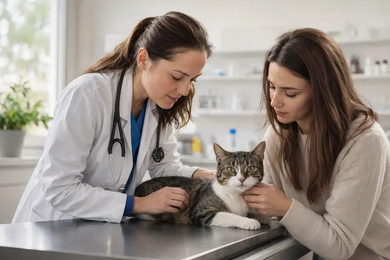 Katze in einer Tierarztpraxis – Symbolbild für Tierarztkosten und Absicherung