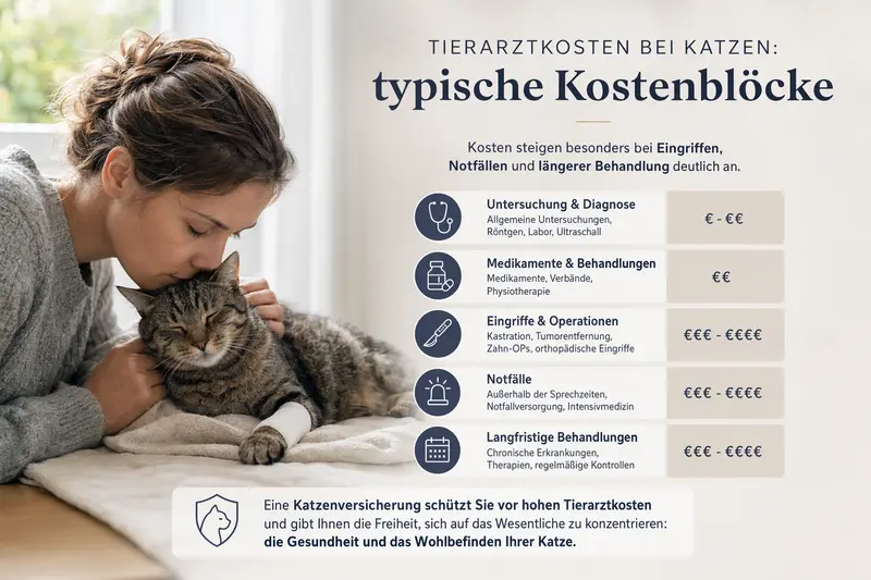 Katze in einer Tierarztpraxis – Symbolbild für Tierarztkosten und Absicherung