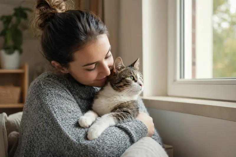 Katze entspannt zu Hause – Symbol für passende Absicherung nach Vergleich