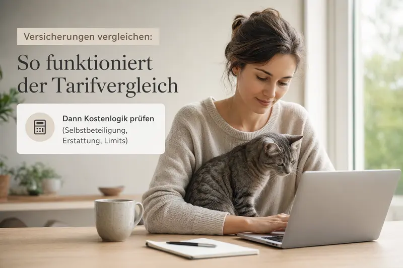 Symbolische Darstellung eines Tarifvergleichs für Katzenkrankenversicherung