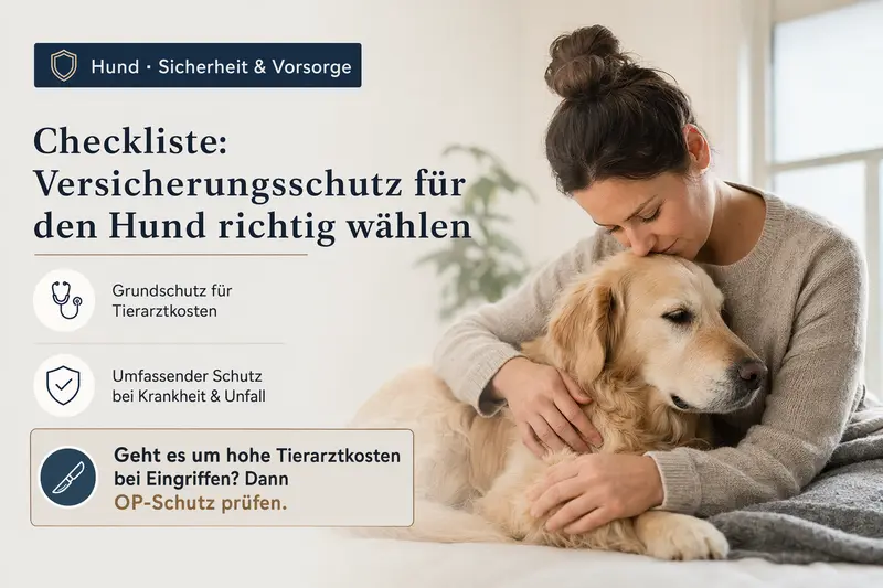 Hund im Alltag – Symbolbild für Sicherheit und Vorsorge durch passenden Versicherungsschutz