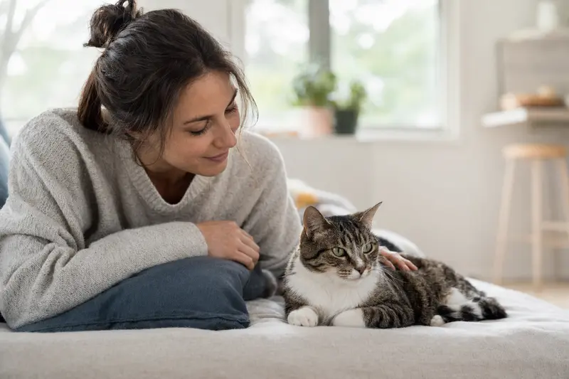 Katze liegt entspannt zu Hause – Orientierung zur Katzenversicherung