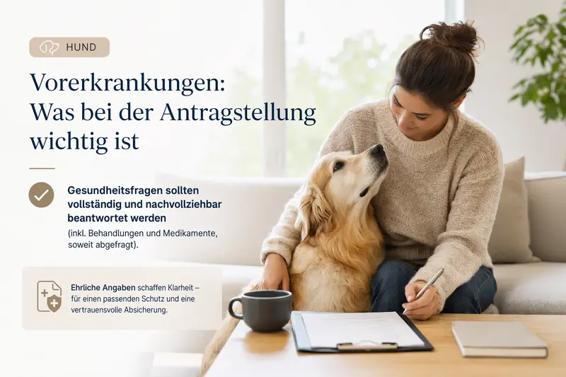 Hund beim Tierarzt – Antragstellung und Gesundheitsangaben zur Versicherung