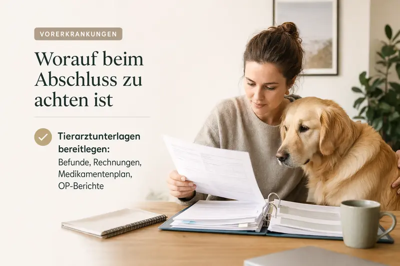 Hund beim Tierarzt: Unterlagen und Gesundheitsstatus für den Versicherungsabschluss