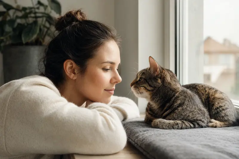 Katze beim Gesundheitscheck in ruhiger Umgebung