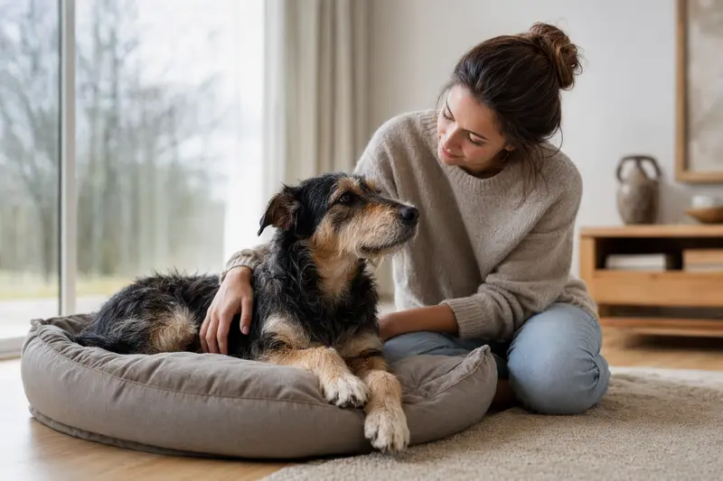 Hund beim Gesundheitscheck in ruhiger Umgebung