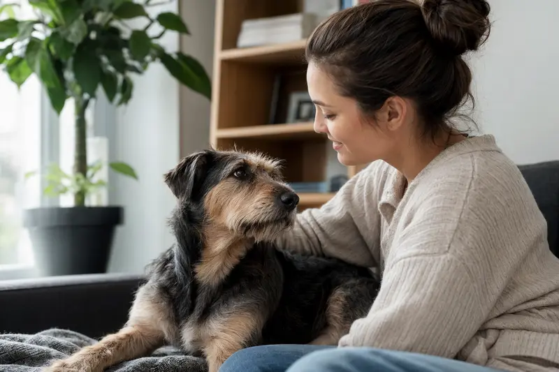 Hund beim Gesundheitscheck in ruhiger Umgebung