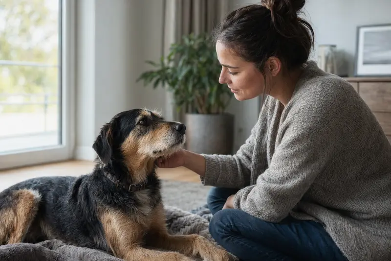 Hund beim Gesundheitscheck in ruhiger Umgebung