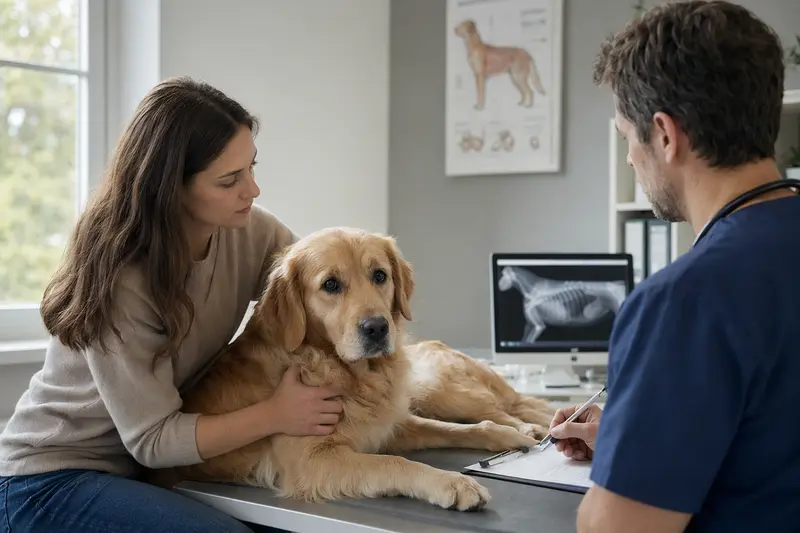 Hund beim Gesundheitscheck in ruhiger Umgebung