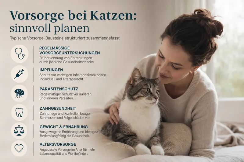 Katze beim Tierarzt-Check als Symbol für Vorsorge und Absicherung