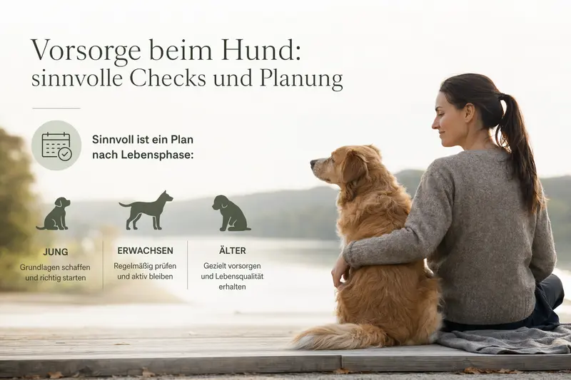Hund bei einer ruhigen Untersuchungssituation in einer Tierarztpraxis