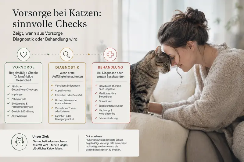 Katze beim Gesundheitscheck in ruhiger Umgebung
