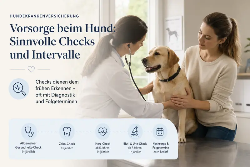 Hund beim Routine-Check in einer Tierarztpraxis