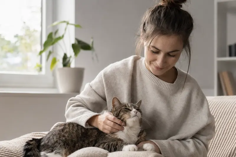 Katze beim Gesundheitscheck in ruhiger Umgebung