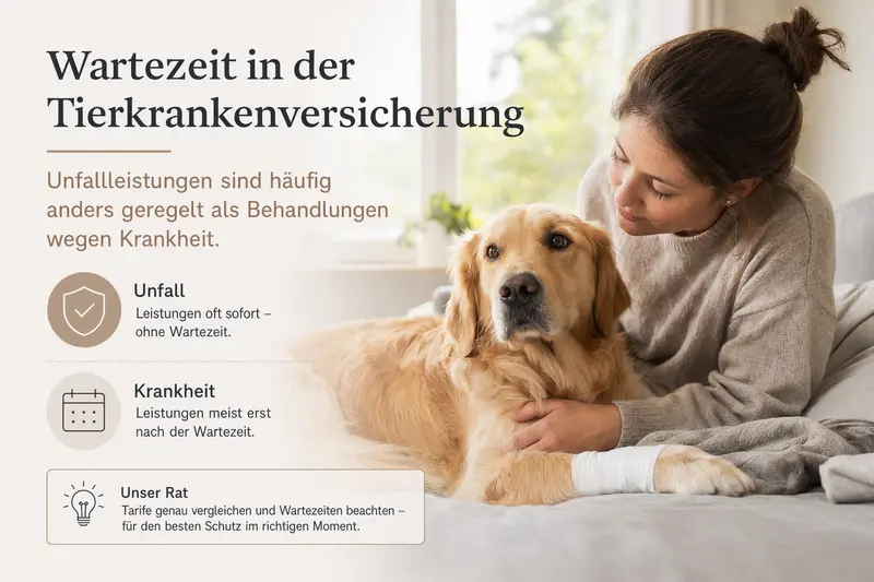 Hund beim Tierarzt – Symbolbild für Leistungsbeginn und Wartezeit in der Tierkrankenversicherung