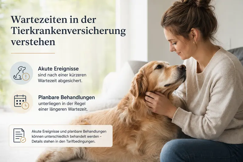 Hund beim Tierarzt – Symbolbild für Versicherungsstart und Wartezeit
