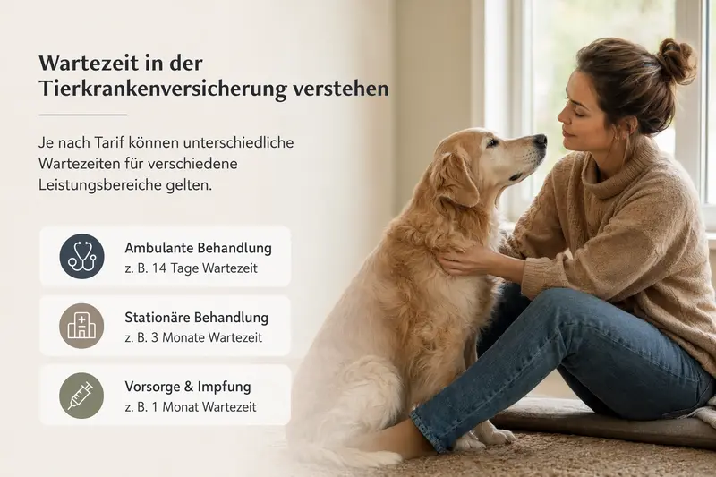 Hund beim Tierarzt – Symbolbild für Leistungsbeginn und Wartezeit in der Tierkrankenversicherung