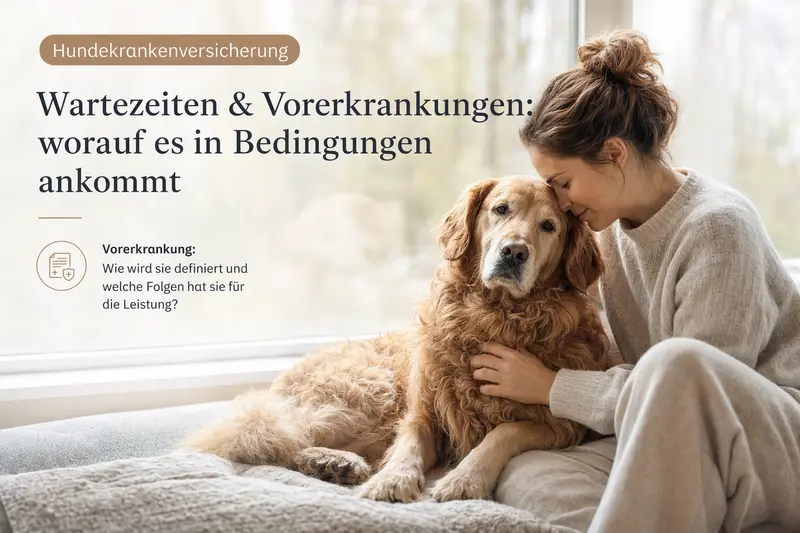 Hund beim Tierarzt – Symbolbild für Leistungsbeginn und Versicherungsbedingungen