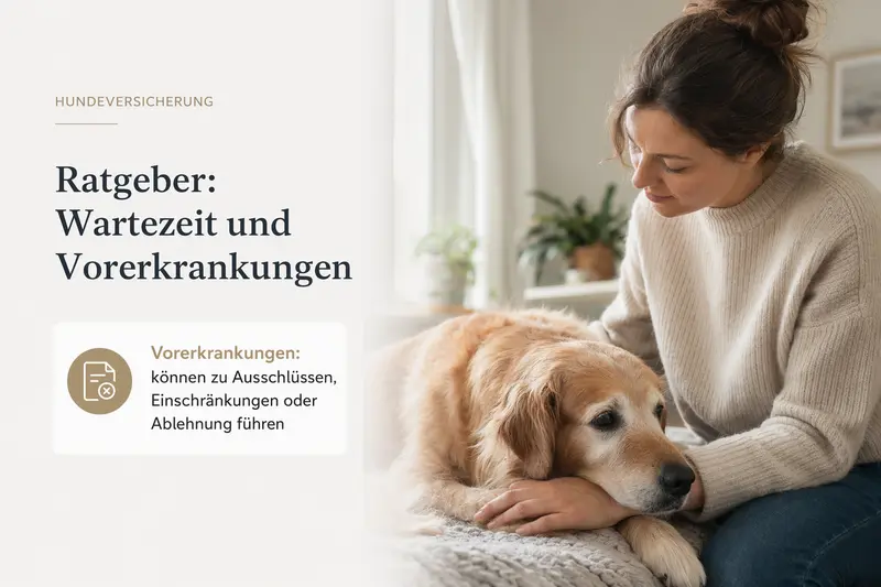 Hund beim Tierarzt – Symbolbild für Gesundheitsprüfung, Wartezeit und Versicherungsschutz