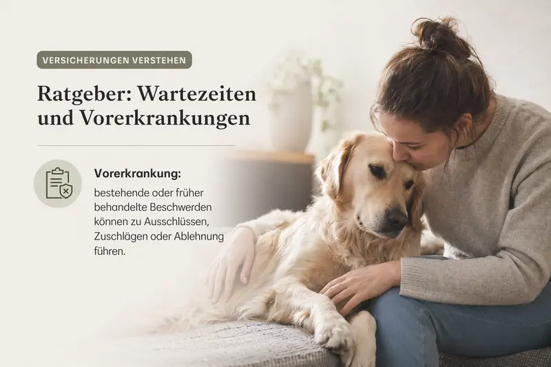 Hund beim Tierarztbesuch als Symbol für Leistungsbeginn und Gesundheitsprüfung in der Hundeversicherung