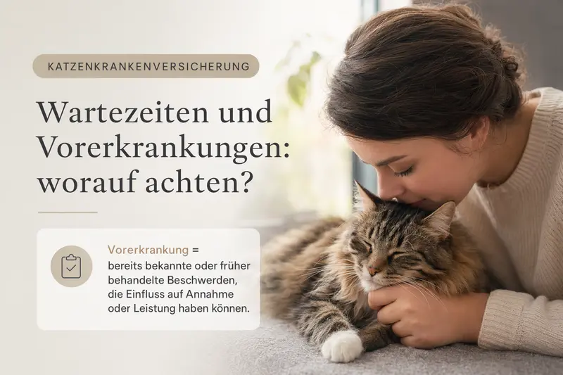Katze beim Tierarzt – Symbolbild für Gesundheitskosten, Wartezeiten und Vorerkrankungen