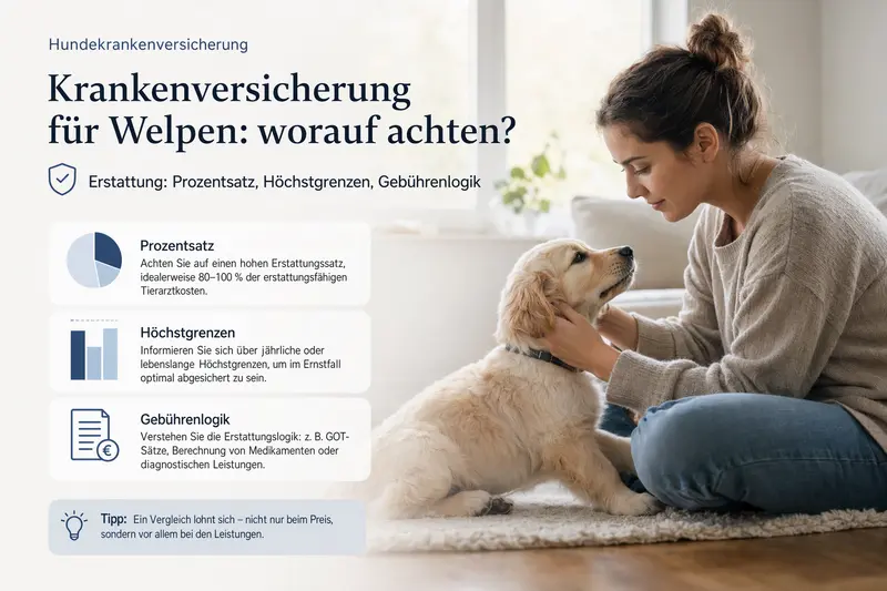Welpe beim Tierarzt: Orientierung zur Krankenversicherung für Welpen