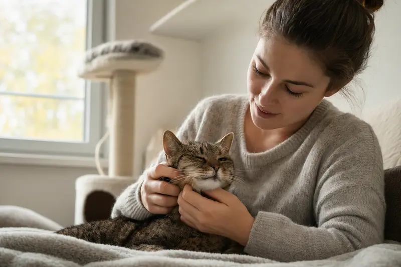 Katze beim Tierarzt: Untersuchung der Zähne zur Beurteilung der Zahngesundheit