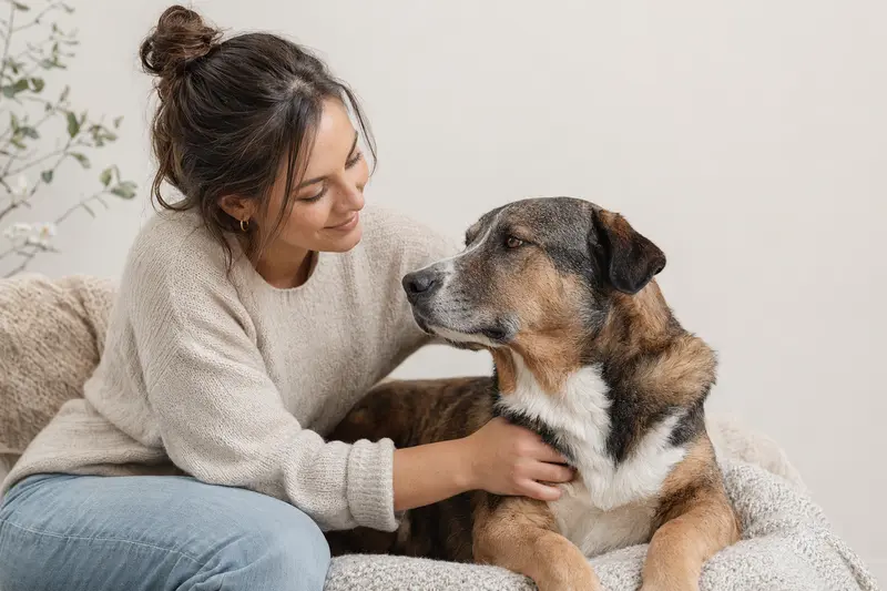 Ein aufmerksam stehender Atlas-Berghund vor hellem Hintergrund, ideal für Ratgeber über Hundegesundheit.
