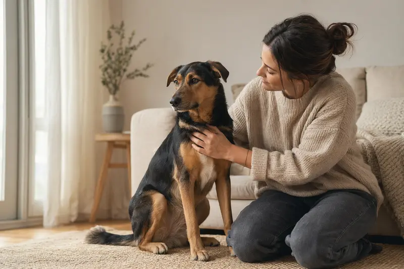 Ein aufmerksam stehender Indian Dog vor hellem Hintergrund, realistisch als hochwertiges Hundeporträt im Ratgeberstil.