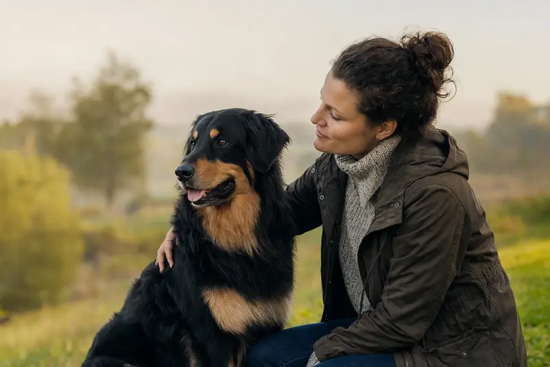 Ein aufmerksamer Slowakischer Tchuwatsch Hund steht in natürlicher Haltung vor hellem Hintergrund.
